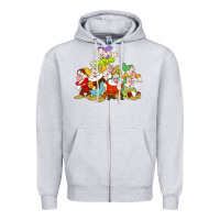 Heather Grey grumpy dopey dwarf Zipper Hoodie - linhVisuals