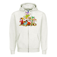 Oatmeal Heather grumpy dopey dwarf Zipper Hoodie - linhVisuals