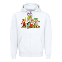 White grumpy dopey dwarf Zipper Hoodie - linhVisuals