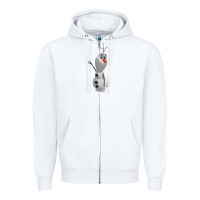 White olaf Zipper Hoodie - linhVisuals