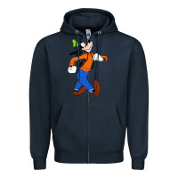 Navy goofy Zipper Hoodie - linhVisuals