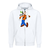 White goofy Zipper Hoodie - linhVisuals