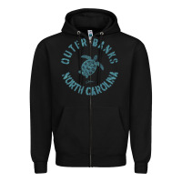 Black jcombs outer banks, nc, sea turtle hoodie Zipper Hoodie - linhVisuals