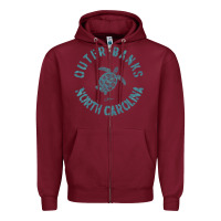 Burgundy jcombs outer banks, nc, sea turtle hoodie Zipper Hoodie - linhVisuals