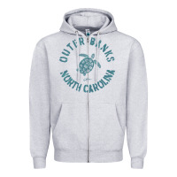 Heather Grey jcombs outer banks, nc, sea turtle hoodie Zipper Hoodie - linhVisuals