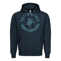Navy jcombs outer banks, nc, sea turtle hoodie Zipper Hoodie - linhVisuals