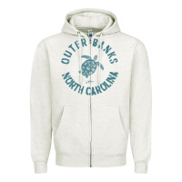 Oatmeal Heather jcombs outer banks, nc, sea turtle hoodie Zipper Hoodie - linhVisuals