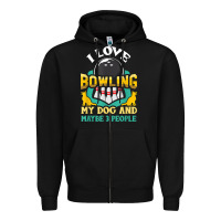 Black bowling shirt funny dog lover quote bowler gift t shirt Zipper Hoodie - linhVisuals