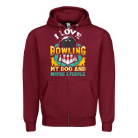 Burgundy bowling shirt funny dog lover quote bowler gift t shirt Zipper Hoodie - linhVisuals