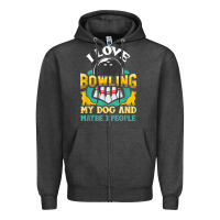 Charcoal Heather bowling shirt funny dog lover quote bowler gift t shirt Zipper Hoodie - linhVisuals