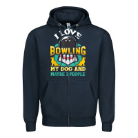 Navy bowling shirt funny dog lover quote bowler gift t shirt Zipper Hoodie - linhVisuals