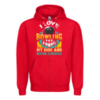 Red bowling shirt funny dog lover quote bowler gift t shirt Zipper Hoodie - linhVisuals