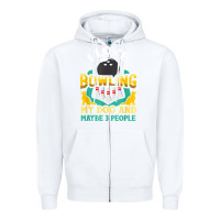 White bowling shirt funny dog lover quote bowler gift t shirt Zipper Hoodie - linhVisuals