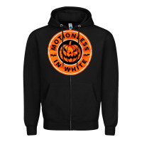 Black motionless in white hellowen Zipper Hoodie - linhVisuals