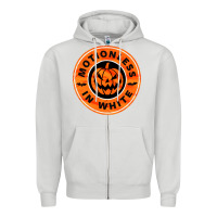 Dove Grey motionless in white hellowen Zipper Hoodie - linhVisuals