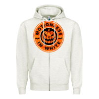 Oatmeal Heather motionless in white hellowen Zipper Hoodie - linhVisuals