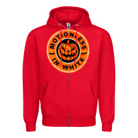 Red motionless in white hellowen Zipper Hoodie - linhVisuals