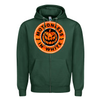 Sports Green motionless in white hellowen Zipper Hoodie - linhVisuals