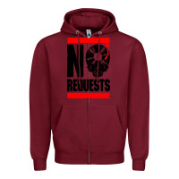 Burgundy no requests dj turntable vinyl record Zipper Hoodie - linhVisuals
