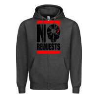 Charcoal Heather no requests dj turntable vinyl record Zipper Hoodie - linhVisuals