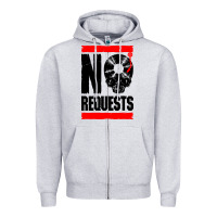Heather Grey no requests dj turntable vinyl record Zipper Hoodie - linhVisuals