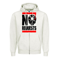 Oatmeal Heather no requests dj turntable vinyl record Zipper Hoodie - linhVisuals