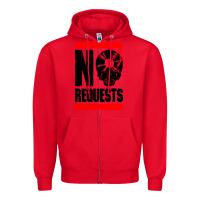 Red no requests dj turntable vinyl record Zipper Hoodie - linhVisuals