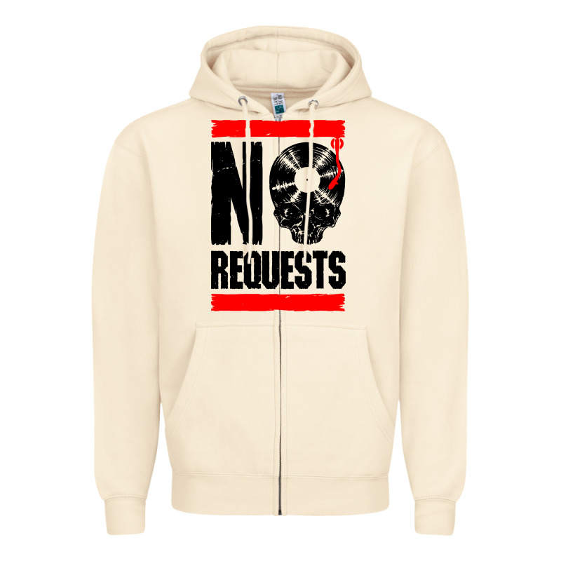 No Requests Dj Turntable Vinyl Record Zipper Hoodie by linhVisuals | Teevron