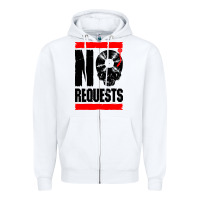 White no requests dj turntable vinyl record Zipper Hoodie - linhVisuals