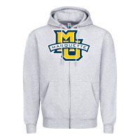 Heather Grey marquette Zipper Hoodie - linhVisuals