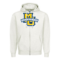 Oatmeal Heather marquette Zipper Hoodie - linhVisuals