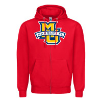 Red marquette Zipper Hoodie - linhVisuals