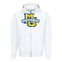 White marquette Zipper Hoodie - linhVisuals
