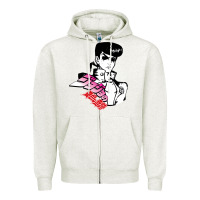 Oatmeal Heather josuke very bizarre Zipper Hoodie - linhVisuals