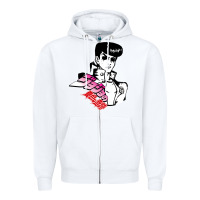 White josuke very bizarre Zipper Hoodie - linhVisuals