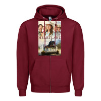 Burgundy heartland for men and women Zipper Hoodie - linhVisuals