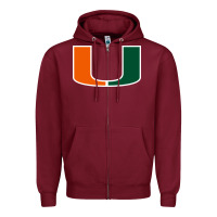 Burgundy miami hurric Zipper Hoodie - linhVisuals