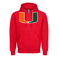 Red miami hurric Zipper Hoodie - linhVisuals
