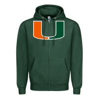 Sports Green miami hurric Zipper Hoodie - linhVisuals