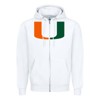 White miami hurric Zipper Hoodie - linhVisuals