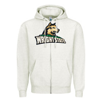 Oatmeal Heather wright state Zipper Hoodie - linhVisuals