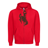 Red wyoming athletics Zipper Hoodie - linhVisuals