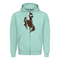 Seafoam wyoming athletics Zipper Hoodie - linhVisuals