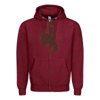 Burgundy wyoming athletics Zipper Hoodie - linhVisuals