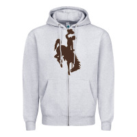 Heather Grey wyoming athletics Zipper Hoodie - linhVisuals