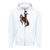 White wyoming athletics Zipper Hoodie - linhVisuals