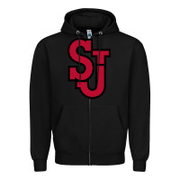 Black st. john's red Zipper Hoodie - linhVisuals