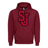 Burgundy st. john's red Zipper Hoodie - linhVisuals