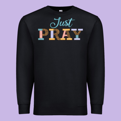 Just Pray Premium Sweatshirt Designed By Jahusdesignshop