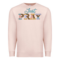 Pale Pink Just Pray Premium Sweatshirt - JahusDesignShop